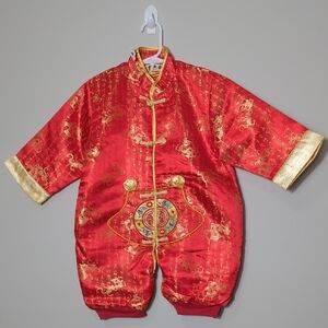 Baby Boy Girl Chinese New Year Outfit 100 Day Celebration Red Egg Ginger 1 Mo.